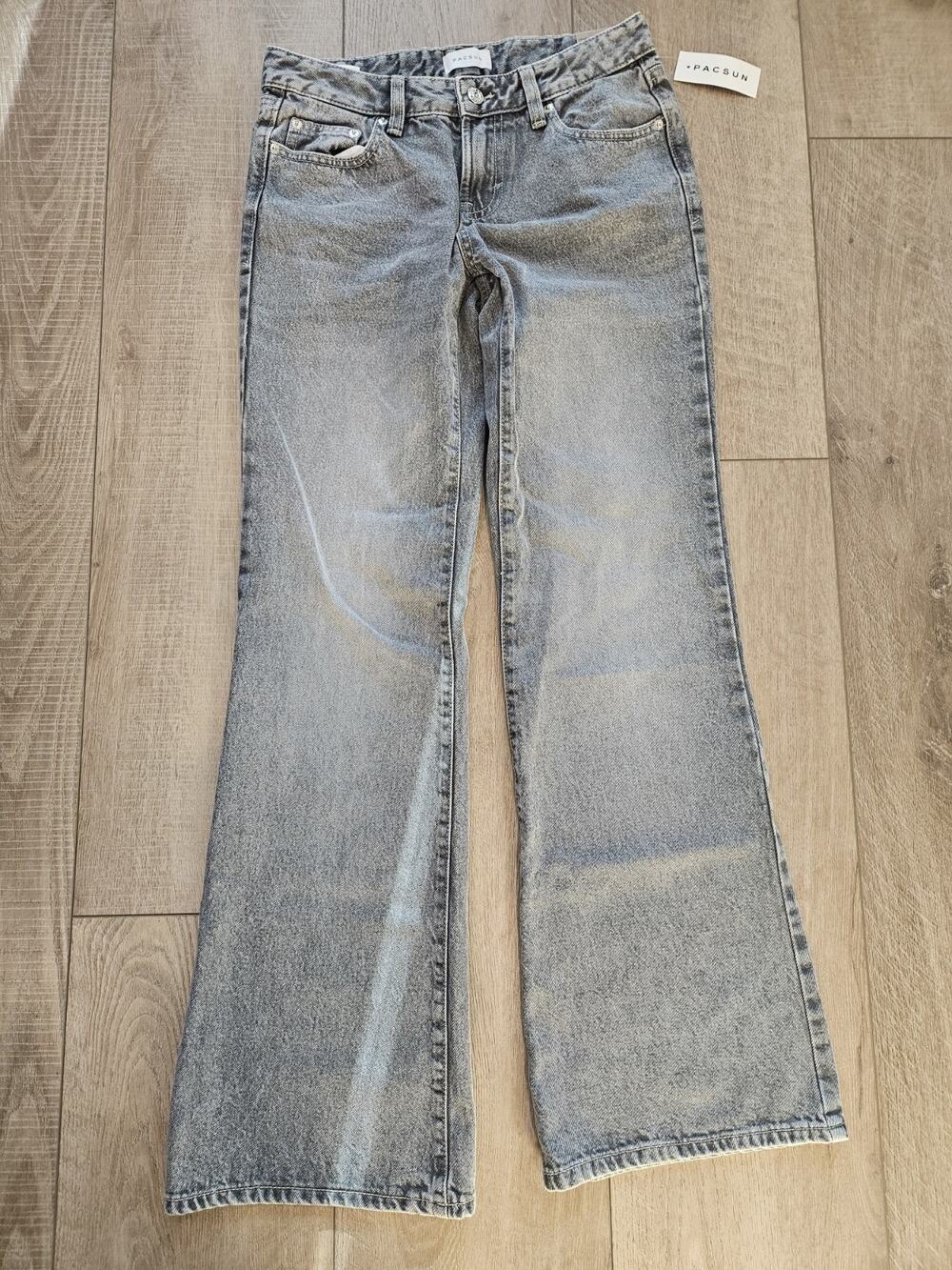 PacSun Jade Low Rise Boot Jeans Womens 26 NWT Gray Wash Bootcut Rigid Denim Y2K